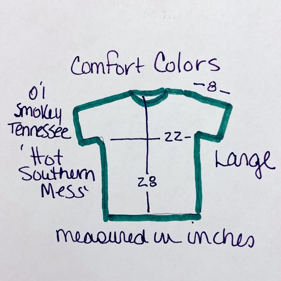 “Hot Southern Mess" Comfort Colors "T" Ole Smokey Mountain Tennessee Whiskey - Picture 8 of 9